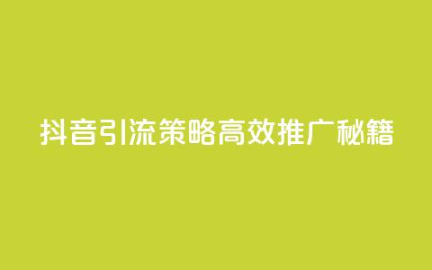抖音引流策略:高效推广秘籍 第1张 抖音引流策略:高效推广秘籍 第1张