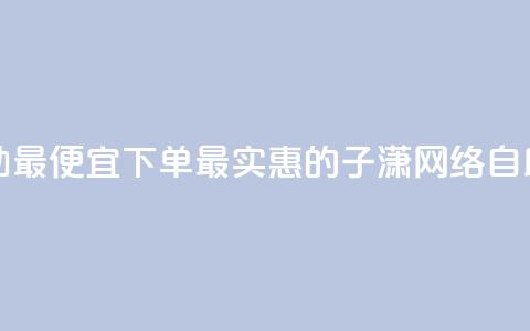 子潇网络自助最便宜下单(最实惠的子潇网络自助下单) 第1张 子潇网络自助最便宜下单(最实惠的子潇网络自助下单) 第1张