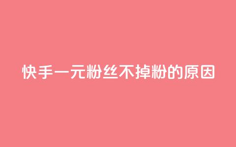 快手一元1w粉丝不掉粉的原因,快手超低价业务网 - 自助云商城快手下单 dy24h自助下单商城 第1张 快手一元1w粉丝不掉粉的原因,快手超低价业务网 - 自助云商城快手下单 dy24h自助下单商城 第1张