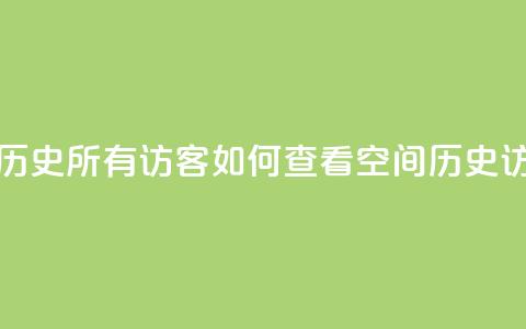 qq空间怎么查看历史所有访客 - 如何查看qq空间历史访客记录~ 第1张 qq空间怎么查看历史所有访客 - 如何查看qq空间历史访客记录~ 第1张