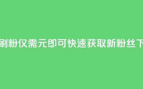 1元秒刷1000粉 - 仅需1元即可快速获取1000新粉丝! 第1张 1元秒刷1000粉 - 仅需1元即可快速获取1000新粉丝! 第1张