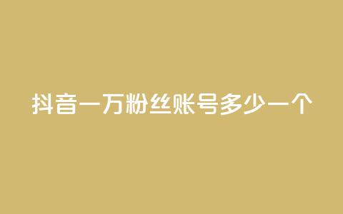抖音一万粉丝账号多少一个 - 如何评估抖音账号一万粉丝的市值! 第1张 抖音一万粉丝账号多少一个 - 如何评估抖音账号一万粉丝的市值! 第1张