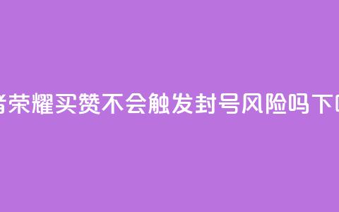 王者荣耀买赞不会触发封号风险吗? 第1张 王者荣耀买赞不会触发封号风险吗? 第1张