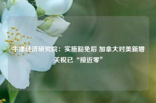 牛津经济研究院：实施豁免后 加拿大对美新增关税已“接近零”