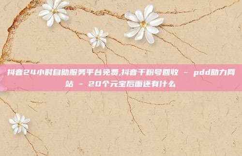 抖音24小时自助服务平台免费,抖音千粉号回收 - pdd助力网站 20个元宝后面还有什么  第1张