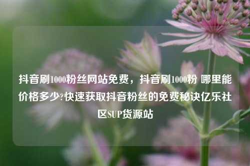 抖音刷1000粉丝网站免费，抖音刷1000粉 哪里能价格多少?快速获取抖音粉丝的免费秘诀亿乐社区SUP货源站  第1张