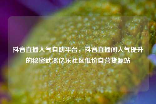 抖音直播人气自助平台，抖音直播间人气提升的秘密武器亿乐社区低价自营货源站  第1张