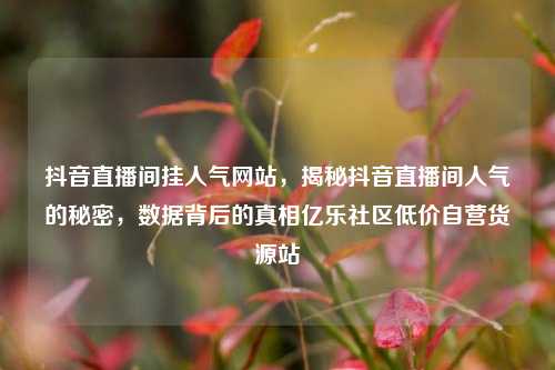 抖音直播间挂人气网站，揭秘抖音直播间人气的秘密，数据背后的真相亿乐社区低价自营货源站  第1张