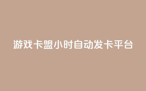 游戏卡盟24小时自动发卡平台 - 24小时自动发卡，畅享游戏乐趣。  第1张