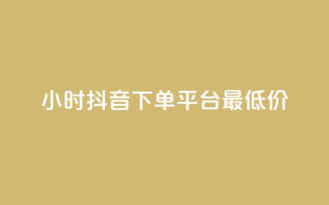 24小时抖音下单平台最低价 - 抖音24小时最低价下单平台，尽享超值优惠!  第1张