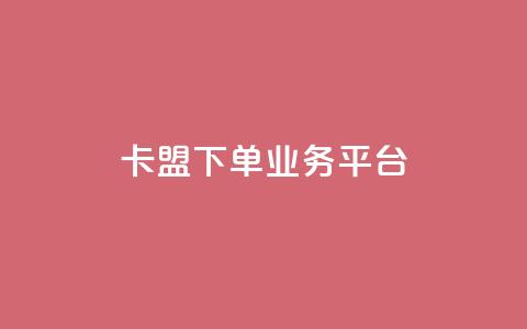 卡盟下单业务平台 - 卡盟下单平台推荐：最佳业务下单平台！  第1张