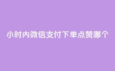 24小时内微信支付下单，点赞哪个？  第1张