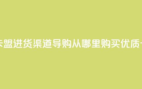 卡盟进货渠道 - 卡盟进货渠道导购：从哪里购买优质卡盟商品？~  第1张