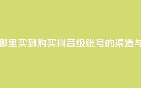 抖音60级账号能在哪里买到 - 购买抖音60级账号的渠道与技巧分析! 第1张 抖音60级账号能在哪里买到 - 购买抖音60级账号的渠道与技巧分析! 第1张
