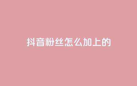 抖音粉丝怎么加上的,抖音快手账号交易平台官网 - 全网最低业务平台便宜快手 抖音粉丝怎么加上的  第1张