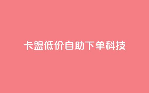 卡盟低价自助下单科技 - 低价自助服务助力卡盟轻松下单!  第1张