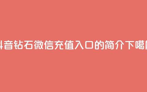 抖音钻石微信充值入口的简介  第1张