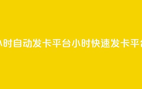 24小时自动发卡平台(24小时快速发卡平台) 第1张 24小时自动发卡平台(24小时快速发卡平台) 第1张