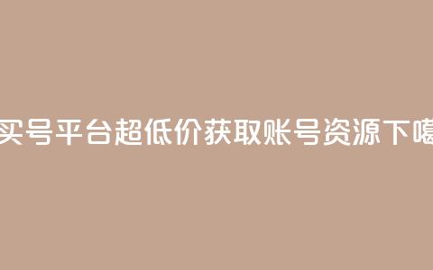1元买号平台：超低价获取账号资源  第1张