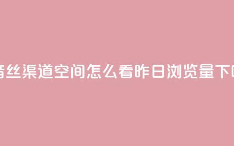 抖音丝渠道 - qq空间怎么看昨日浏览量  第1张