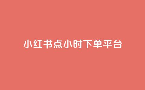 小红书点24小时下单平台 - ks一分钱一百  第1张