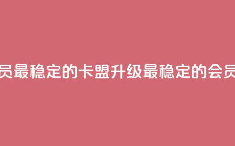 刷会员最稳定的卡盟(升级最稳定的会员卡盟) 第1张 刷会员最稳定的卡盟(升级最稳定的会员卡盟) 第1张