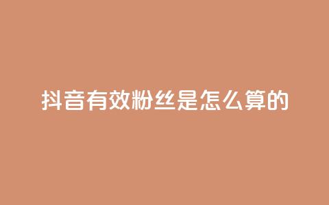 抖音有效粉丝是怎么算的 - 抖音有效粉丝的计算方法解析！  第1张