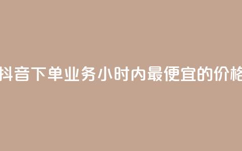 抖音下单业务24小时内最便宜的价格  第1张