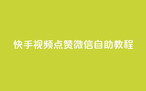 快手视频点赞微信自助教程  第1张