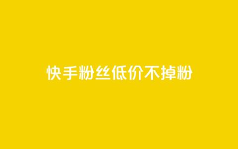 快手粉丝低价不掉粉 - 快手粉丝如何保持低价稳定增长？~  第1张
