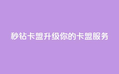 秒钻卡盟(升级你的卡盟服务)  第1张