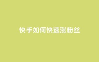 快手如何快速涨粉丝1000 - 快速提升快手粉丝数1000的方法。