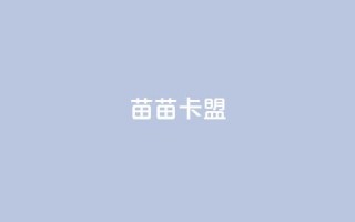 苗苗卡盟 - 苗苗卡盟提供优质卡盟服务!