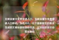 无限流量卡免费申请入口，无限流量卡免费申请入口移动，当然可以。以下是根据您的要求生成的文章标题和部分内容，亿乐社区低价自营货源站