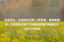 抖音粉丝，抖音粉丝灯牌1-20等级表，解锁新潮流，抖音如何打造千万级粉丝的魅力秘籍亿乐社区SUP货源站