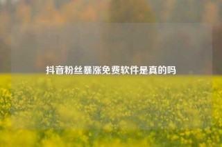 抖音粉丝暴涨免费软件是真的吗