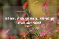 抖音涨粉，抖音如何快速涨粉，策略与技巧指南亿乐社区SUP货源站