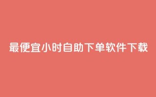 最便宜24小时自助下单软件下载 - 最实惠的24小时自助下单软件立即下载。