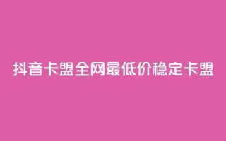抖音卡盟全网最低价稳定卡盟,dy秒刷 - 粉丝ks - dy自助服务平台