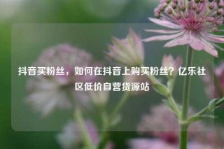 抖音买粉丝，如何在抖音上购买粉丝？亿乐社区低价自营货源站
