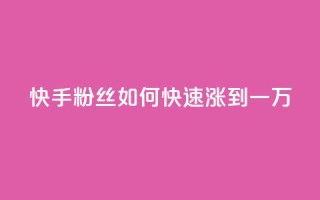 快手粉丝如何快速涨到一万 - 快手粉丝号账号交易平台