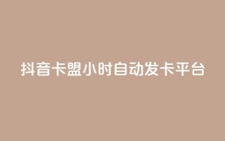 抖音卡盟24小时自动发卡平台,低价卡密货源 - 抖音充值24小时免费下单平台 - 熊猫业务下单平台