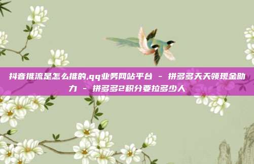抖音推流是怎么推的,qq业务网站平台 - 拼多多天天领现金助力 拼多多2积分要拉多少人  第1张