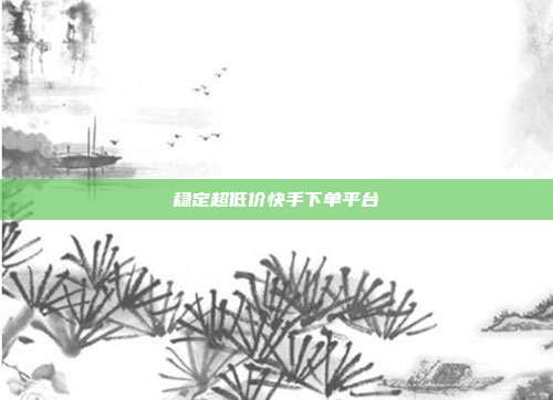 稳定超低价快手下单平台  第1张