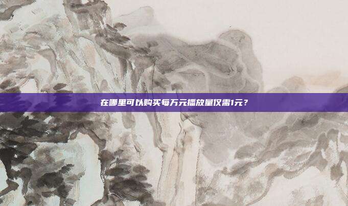 在哪里可以购买每万元播放量仅需1元？  第1张