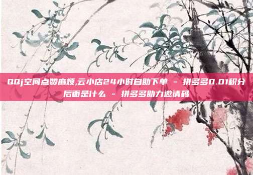 QQj空间点赞麻烦,云小店24小时自助下单 - 拼多多0.01积分后面是什么 拼多多助力邀请码  第1张