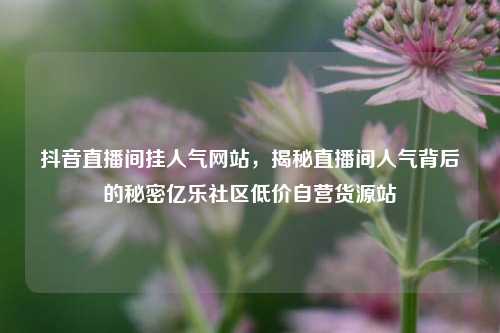抖音直播间挂人气网站，揭秘直播间人气背后的秘密亿乐社区低价自营货源站  第1张