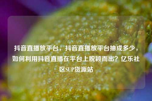 抖音直播放平台，抖音直播放平台抽成多少	，如何利用抖音直播在平台上脱颖而出？亿乐社区SUP货源站  第1张