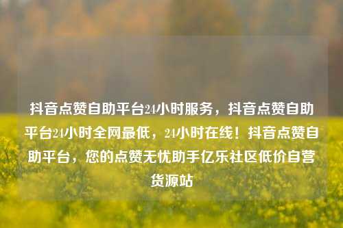 抖音点赞自助平台24小时服务，抖音点赞自助平台24小时全网最低	，24小时在线！抖音点赞自助平台，您的点赞无忧助手亿乐社区低价自营货源站  第1张
