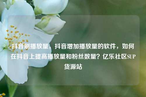 抖音刷播放量，抖音增加播放量的软件	，如何在抖音上提高播放量和粉丝数量？亿乐社区SUP货源站  第1张